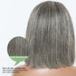 HANASCC 12" Salt and Pepper Human Hair Wigs Pre Plucked Grey Straight Short Bob Wig Pre Cut 5x5 Closure HD Transparent Gluelss Gray Lace Front Wigs for Women