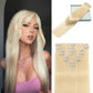 LORIEN Clip in Hair Extensions Real Human Hair, 20 Inch 105g, #60 Platinum Blonde, Clip in 100% Brazilian Remy Human Hair Extensions 8pcs Per Set with 18 Clips Double Weft
