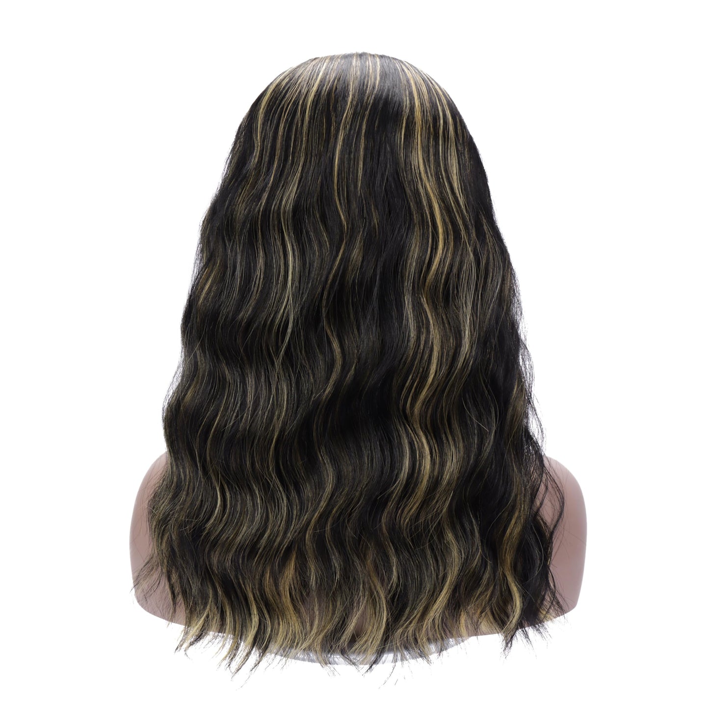 Colorful Queen Glueless Headband Wig Synthetic Long Black Body Wave Headband Wigs for Black Women Natural Looking Wavy Wig Heat Resistant 180% Density(16inch, 1B/H27#)