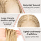 Lexqui 36" 360° HD Full Lace Braided Wigs for Women Box Braid Wig with Baby Hair Handamde Synthetic Hair Triangle Knotless Braided Wigs Natural Braid Lace Front Wig Blonde