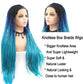 Blue Box Braided Wig for Women Long Ombre Black Sky Blue Knotless Cornrow Braids Lace Frontal Wig Hand Synthetic Lightweight Twist Braid Wigs Glueless Braiding Hair Heat Resistant Cosplay 26 Inch