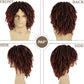 GNIMEGIL Short Fake Dreads Wigs for Men Dreadlock Wig Ombre Auburn Crochet Twist Lco Braided Wig 14 Inches African American Wigs Afro Style Synthetic Hair Rocker Costume Rasta Cosplay T1B/350 Color