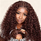 UCUVIC Wear And Go Glueless Wigs Human Hair Pre Plucked Pre Cut Curly 5x5 Deep Wave Bob Wig Human Hair Lace Front Closure Wigs For Black Women 200Density Curly Wig Glueless Chocolate Brown 18 Inch