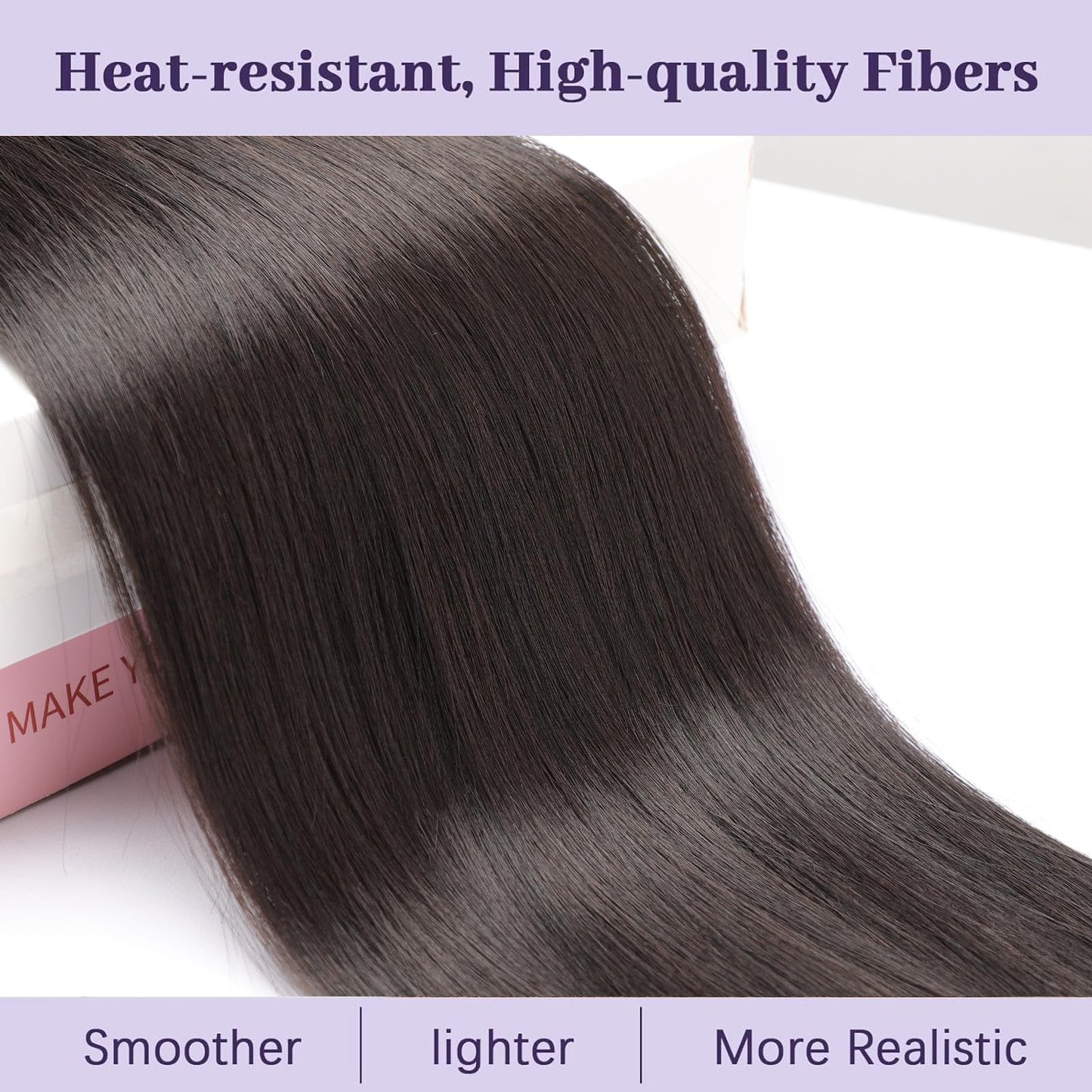 ORSUNCER Drawstring Ponytail Extension, Long Straight Pony Tails Hair Extensions Natural Soft Clip in Ponytail for Women Synthetic Hairpieces Black Brown
