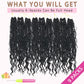Boho Crochet Braids Human Hair Mixed Synthetic 14Inch 9 Packs Goddess Braids Pre looped Bohemian Braid Crochet Hair for Black Women (14Inch,1B)