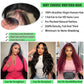 Vnrtkkn 34 Inch Deep Wave Lace Frontal Wigs Human Hair 200 Density 13x6 HD Transparent Deep Wave Lace Front Wigs for Women