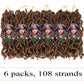 14 Inch Wavy Gypsy Locs Crochet Hair 6 Packs Brwon Goddess Faux Locs Crochet hair African Roots Synthetic Braiding Hair Extensions for Black Women, 30#