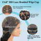 Olymei 13x8'' HD Lace Front Boho Braided Wigs Knotless Braided Wigs for Black Women Box Braid Wig Premium Synthetic Boho Braided Lace Front Box Braided Wig, Natural Black 36 Inch