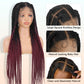 Lady Miranda Full Lace Jumbo Braided Wigs for Black Women Knotless Box Braid Wig with Baby Hair 32" Glueless Wigs Jumbo Box Braids Lace Front Synthetic Wig (1B/BUG)