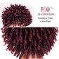 WIGER Soft Faux Locs Hair Wigs Twisted Short Dreadlock Wig for Black Women And Men Ombre BUG Afro Curly Braided Wigs Glueless Afro Kinky Twist Wigs Synthetic Short Dreads Wig