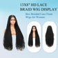 Olymei 13x8'' HD Lace Front Boho Braided Wigs Knotless Braided Wigs for Black Women Box Braid Wig Premium Synthetic Boho Braided Lace Front Box Braided Wig, Natural Black 36 Inch