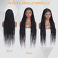 Alebery 36" Full Lace Criss Cross Knotless Box Braided Wigs for Black Women Knotless Box Braids Lace Front Wig with Baby Hair Lightweight Synthetic Black Cornrow Braided Wigs (1B)