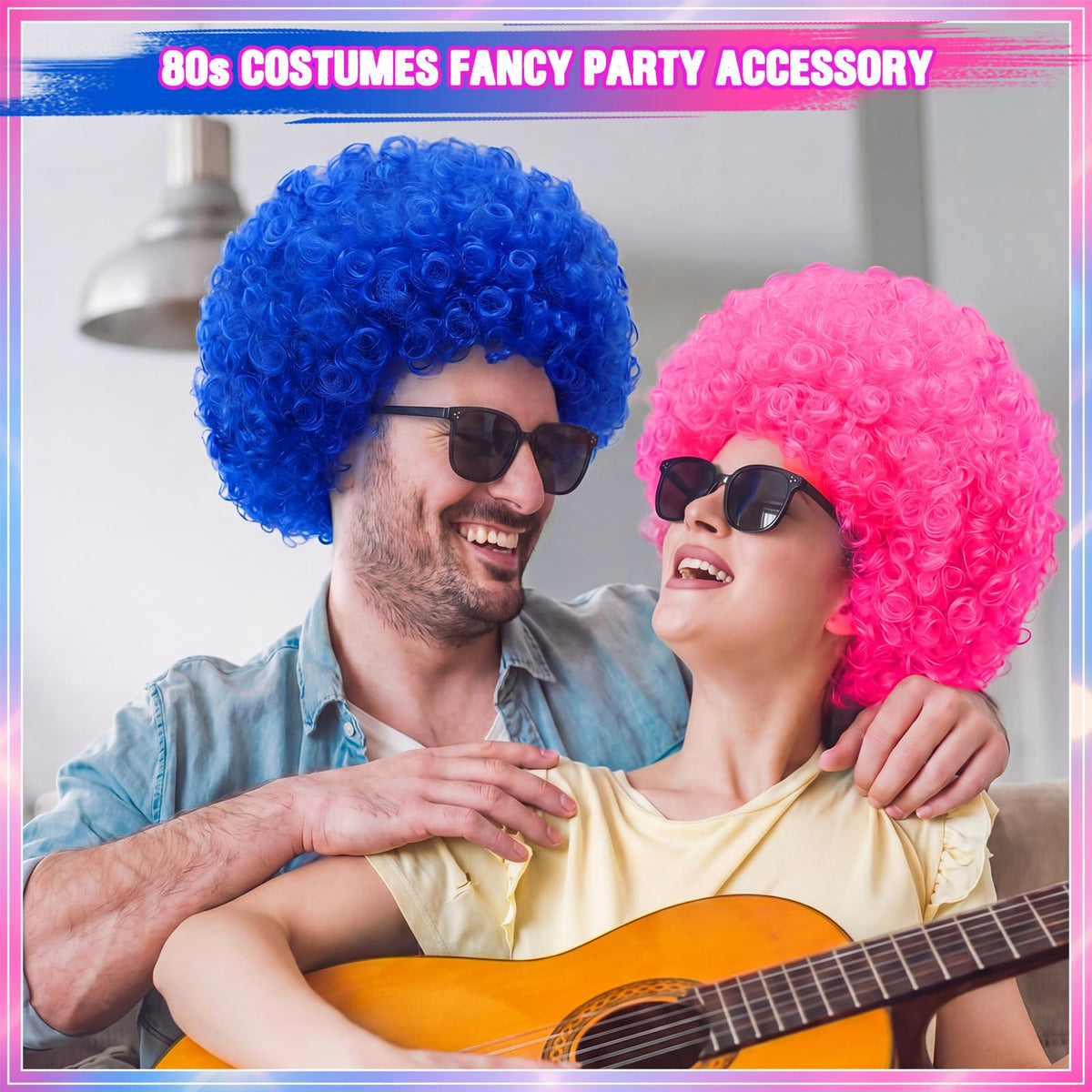 Suncalla 6 Set Afro Wigs for Halloween Party Colored