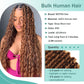Human Braiding Hair for Boho Braids Human Hair 110g 18 Inch Curly Boho Hair for Braiding Knotless 12A Deep Wave Bohemian 3 Bundles/Pack Auburn Ginger