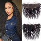 13x4 Lace Frontal Closure Deep Wave Ear to Ear HD Lace Frontal Pre Plucked with Baby Hair 14 Inch Brazilian Virgin Human Hair Frontal Free Part 150% Density Hair Extensions Natural Black