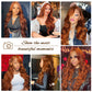 SAPPHIREWIGS Ginger Wavy 13x4 Synthetic Lace Front Wigs for Women Glueless Body Wave Orange Wig Heat Resistant Hair for Daily Cosplay Halloween Use 26 Inch