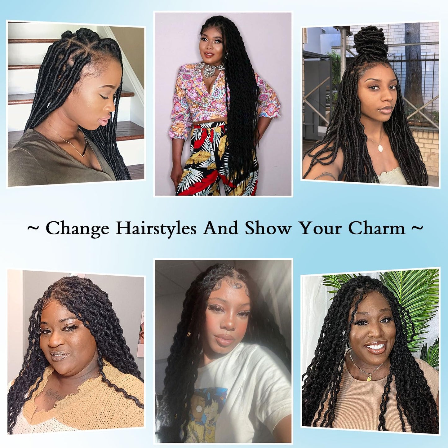 Olymei Locs Braided Wigs for Black Women Knotless Braided Wigs Loc Braided Wig with Baby Hair Full Double Lace Black Curly Locs Braided Wigs,38" Full Double Lace