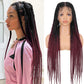 Lady Miranda Full Lace Jumbo Braided Wigs for Black Women Knotless Box Braid Wig with Baby Hair 32" Glueless Wigs Jumbo Box Braids Lace Front Synthetic Wig (1B/BUG)
