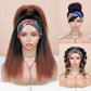 WIGNEE 18 Inches Kinky Straight Headband Wig for Women Yaki Straight Wigs with Black Headband Kinky Afro Wigs For Black Women (1B, 18 Inch)