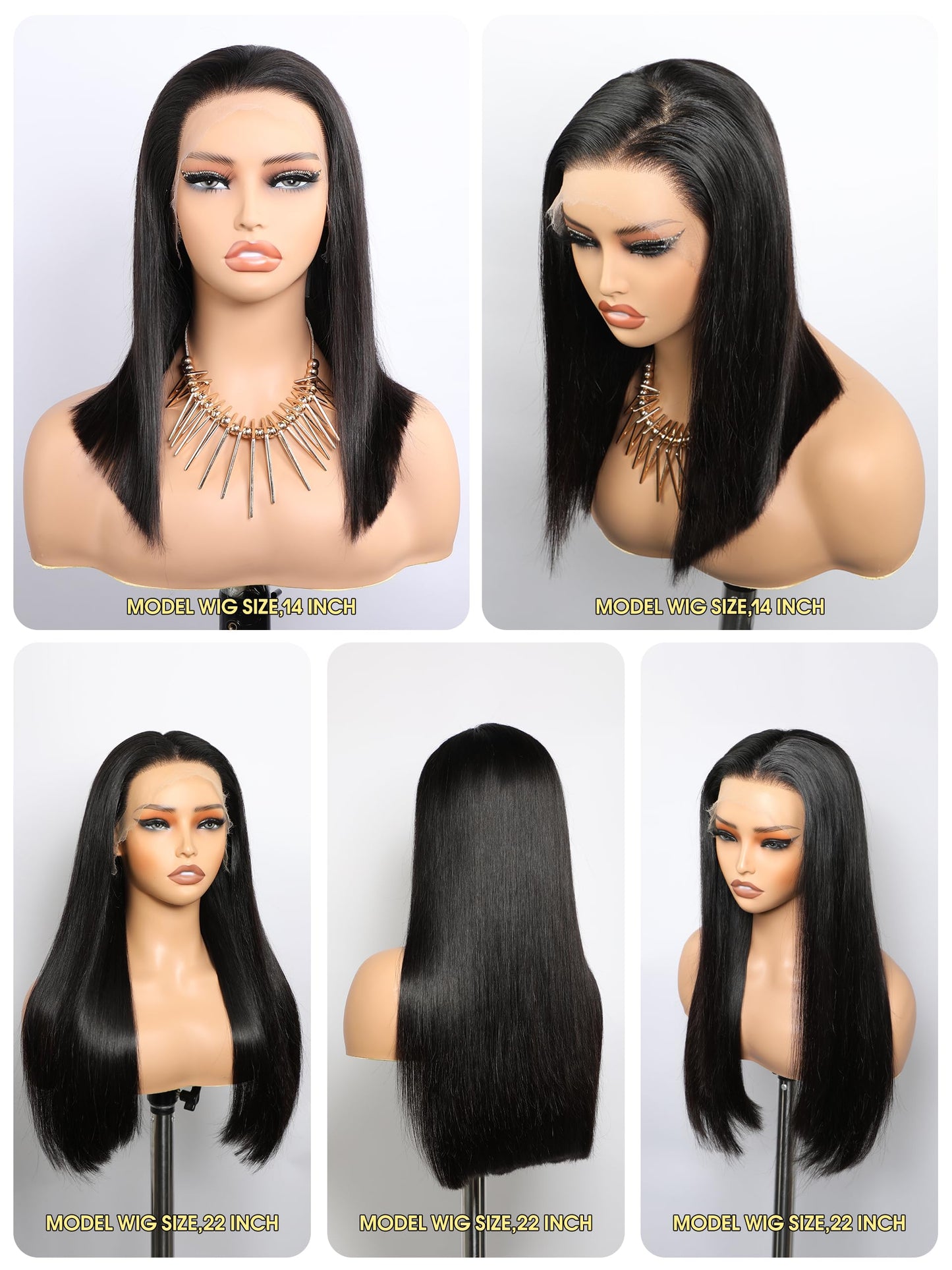 SKINLIKE Real HD Lace Frontal Wig Human Hair Full 13x4 Swiss HD&Parting MAX&&PRE Plucked&Tiny Knots&Full 200 Density Blunt Cut Bob Wig Human Hair Lace Front Wigs Straight For Black Women 14 Inch