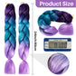 MAQIHAN 2 Pack Jumbo Braiding Hair - 24Inch purple-lake blue-light purple Braiding Hair Synthetic Hair Extensions Rainbow Braiding Hair High Temperature Synthetic braiding hair Wedding Makeup Styling