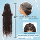 Olymei 48" Super Long Faux Locs Braided Wig Butterfly Knotless Locs Braided Wigs for Women Full Double Lace Front Braided Wigs with Baby Hair Premium Synthetic Lace Frontal Braids Wig Brown