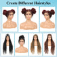 Olymei 360° HD Full Lace Knotless Braided Wigs for Black Women Boho Braided Wigs with Baby Hair Box Braid Wig Premium Synthetic Braid Lace Front Wig with Curly End Burgundy 36"