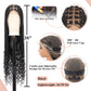 Lexqui 36 inch 360° Hd Full Lace Braided Wigs for Women Knotless Braided Wigs Box Braid Wig with Curly End Braid Lace Front Wig with Baby Hair Black