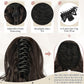 SOFEIYAN Ponytail Extension 11 inch Claw Clip Ponytail Hair Extensions Long Curly Wavy Ponytail Fluffy Clip on Pony Tails Synthetic Hairpiece for Women，Dark Brown/Golden Auburn