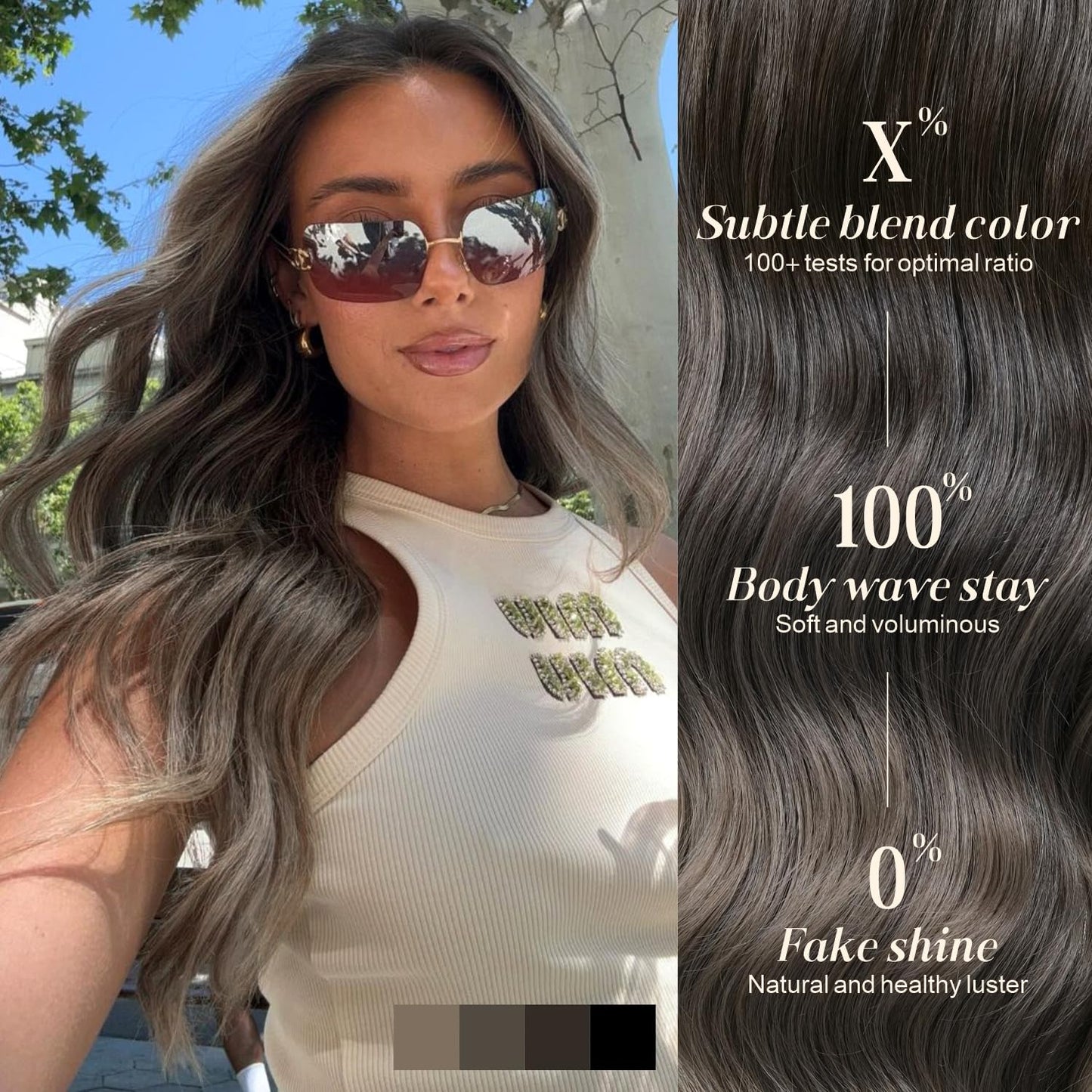 ENCOUNTERU Ombre Grey Wear and Go Glueless Wig with Bangs Body Wave Pre Plucked Synthetic Lace Front Gray Wigs for Women 13x5x1 Pre Cut Lace Glueless Ready to Wear Middle Part 26 Inch
