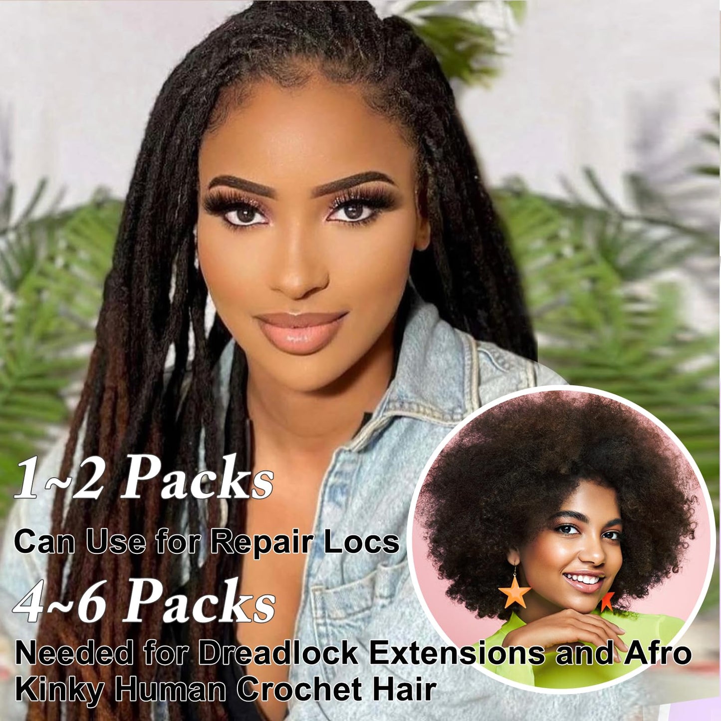 Afro Kinkys Bulk Human Hair, 20 Inch 50g 4C Afro Kinky-Curly Human Hair Bulk for Mini Twist Dreadlocks Extensions Repair Locs Natural Black Quality Cuban Kinky Braiding Hair Extension