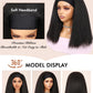 WIGNEE Kinky Straight Headband Wig Kinky Wig with Ribbon Glueless Headband Wigs for Black Women Natural Synthetic Afro Wigs for Black Women Natural Black 14 Inch