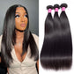 PINJUOO Straight Bundles Human Hair 16 18 20 inch 100% Unprocessed Virgin Remy Hair Bundles Weave 3 Bundles Raw Hair Extensions Natural Color for Women