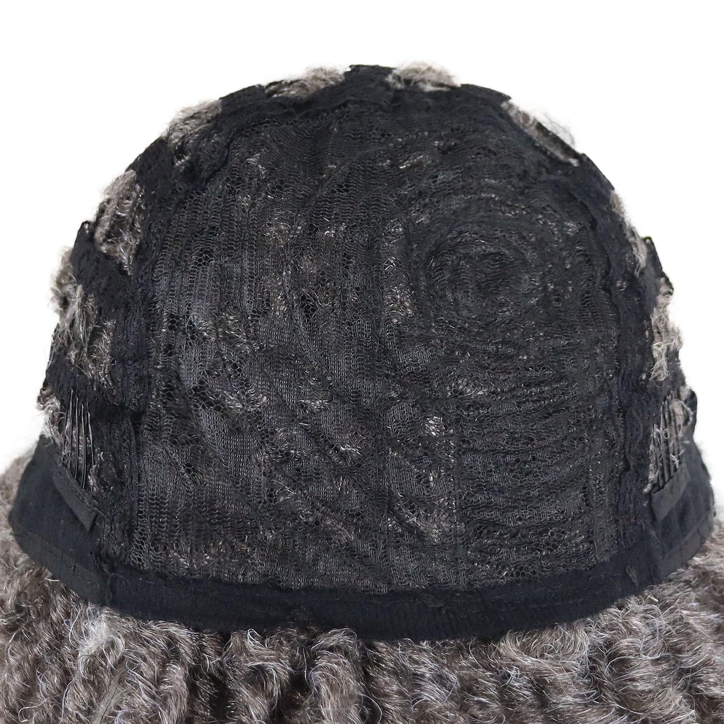 GNIMEGIL Mens Dreadlock Wig Cosplay Ombre Grey Curly Hairstyle Male Fake Dreads Hair Loc Short Braided Wig with Bangs Realistic Twist Rasta Wigs Funny Dress Up Costume Party