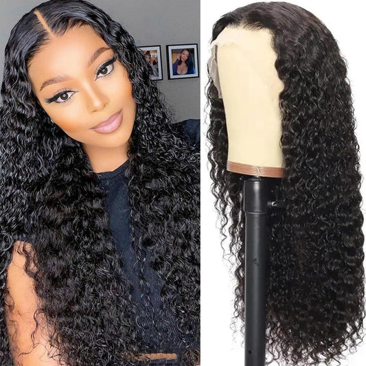 ALYOGA 13x6 Water Wave Lace Front Wigs Human Hair 200 Density Pre Plucked with Baby Hair Water Wave Wigs for Women Glueless Natural Color 22 inch