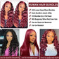 10A Brazilian Bundles and Closure Human Hair Loose Deep Wave Hd Lace Closure with Bundles 12 14 16+12inch, 99j Burgundy Red Wet and Wavy Bundle with Closure Raw Weave Bundles Human Hair with Closure