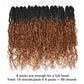 Toyotress Boho Human Hair Locs - 16 Inch 8 Packs Pre-Looped Crochet With Human Hair Curls, Ombre Brown Faux locs With Curly Ends Braiding Synthetic Hair Extensions (16 Inch, 8P-OT30)