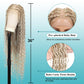 Kalyss HD Full Lace Boho Braided Wigs for Women 360 Lace Front Twist Braided Wigs with Baby Hair Blonde Premium Synthetic Knotless Braid Wig 36"