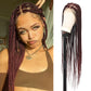 Olymei 360° Hd Full Lace Large Square Knotless Braided Wigs for Women Box Braid Wig with Baby Hair Long Burgundy Premium Synthetic Braided Lace Front Wigs 36"