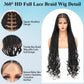 Olymei HD Full Lace Knotless Braided Wigs for Black Women Box Braid Wig Boho Curly Ends Braided Wigs with Baby Hair Premium Synthetic Boho Braided Wig,36 Inch 360° HD Full Lace