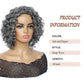 HUA Salt and Pepper Grey Wigs Human Hair for Black Women Glueless Deep Wave Grey Human Hair Wig for Older Women Gray Wigs for Mom Mixed Little Synthetic Bob Wear and Go Glueless Gray Wig