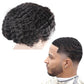 lumeng Mens Afro Toupee Translucent French Lace Man Wave Unit 1B# Off Black Mens Wig 10MM Wave 360 Toupee Hairpiece 100% Human Hair System cutable 8x10inch