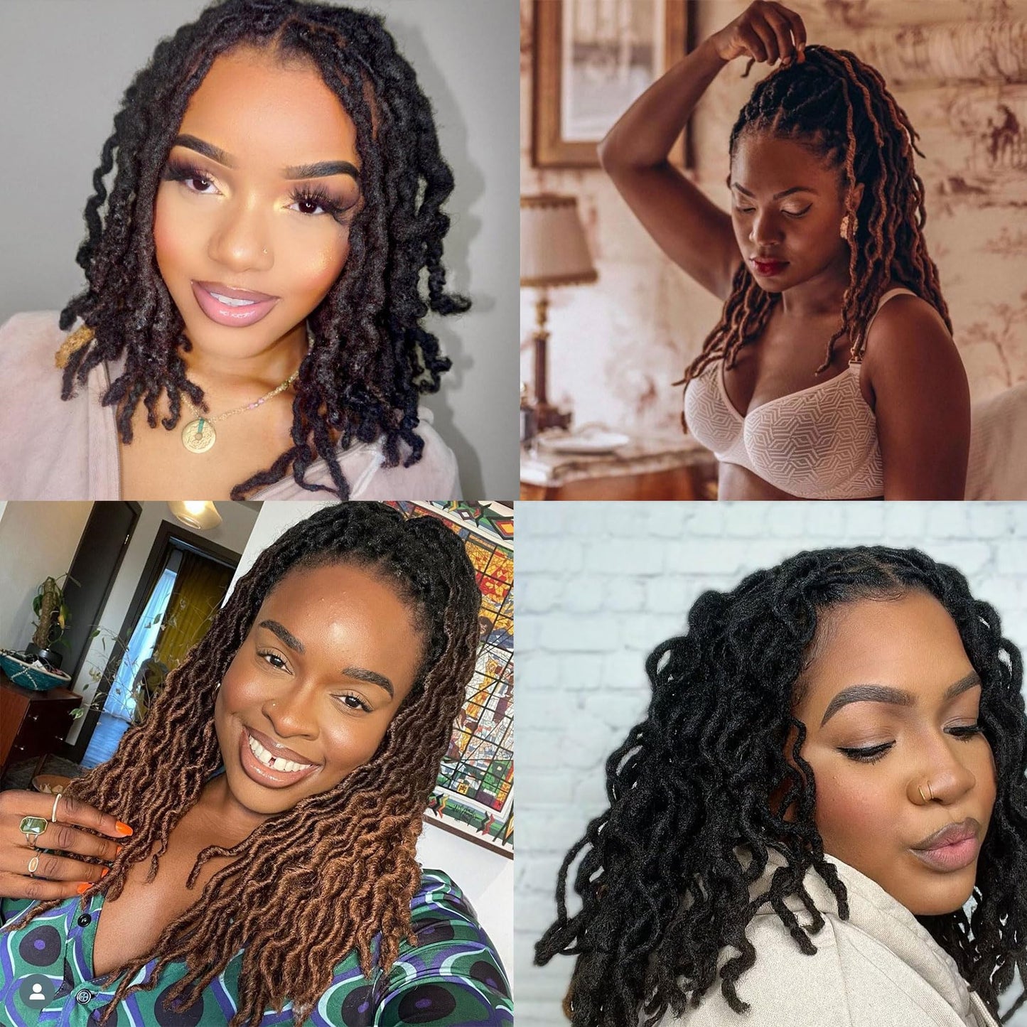 14 Inch Wavy Gypsy Locs Crochet Hair 6 Packs Blonde Goddess Faux Locs Crochet hair African Roots Synthetic Braiding Hair Extensions for Black Women, 27#