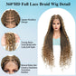 Olymei 360° HD Full Lace Braided Wigs for Women Knotless Boho Braided Wigs Twisted Braids Lace Wig with Baby Hair Premium Synthetic Braided Lace Front Wigs 36" Light Brown