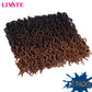 14 Inch Goddess Faux locs Crochet Hair 6 Packs/Lot Soft Gypsy Locs Wavy Crochet Braids Dreadlocks 3 Tone Curly Wavy Twist Braiding Hair Extensions African Roots Braid（#1B/4/30)