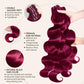 Burgundy Bundles Human Hair 4 Bundles 18 20 22 24 Inch Hair Extensions Burgundy Body Wave Human Hair Bundles 100% Unprocessed Brazilian Virgin Hair Quick Weave Red 99J