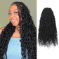 Toyotress Boho Human Hair Locs - 24 Inch 8 Packs Pre-Looped Crochet Hair For Black Women Natural Black Crochet Braids Faux Locs With Human Hair Curls Braiding Hair (24 Inch, 8P-1B)