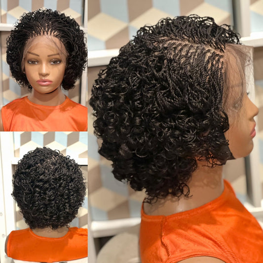 Generic Braided micro twist wig. Made on a full lace wig.wigs for black women. Just as pictured., Medium/Large