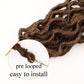 14 Inch Wavy Gypsy Locs Crochet Hair 6 Packs Brwon Goddess Faux Locs Crochet hair African Roots Synthetic Braiding Hair Extensions for Black Women, 30#