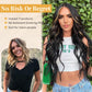 AISI HAIR Long Wavy Dark Brown with Blonde Highlight Lace Hairline Wigs for Women，Middle Part Synthetic Heat Resistant Wig for Daily Party-26 Inch